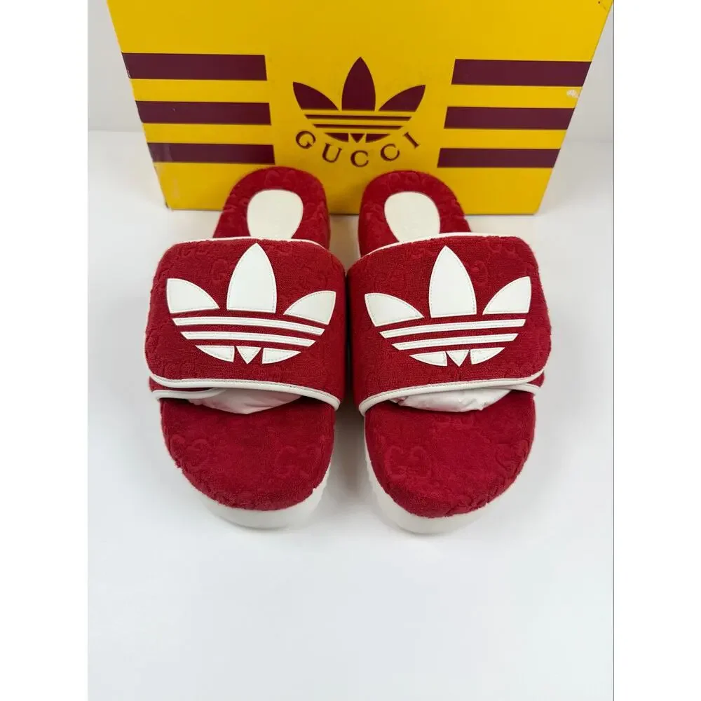 Size 11UK/12US - Gucci x Adidas Red Platform Sandals NEW